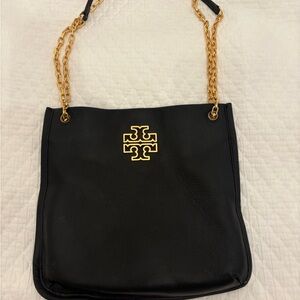 Tory Burch Britton Swingpack Black Leather Shoulder Bag
